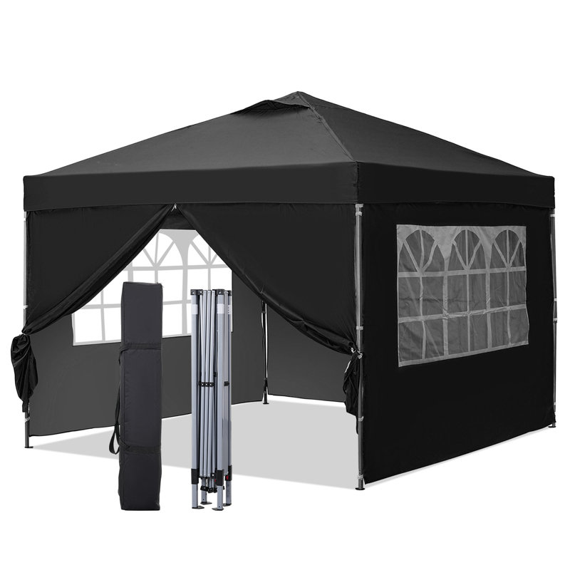 10ft x 10ft pop up canopy with sidewalls, Black