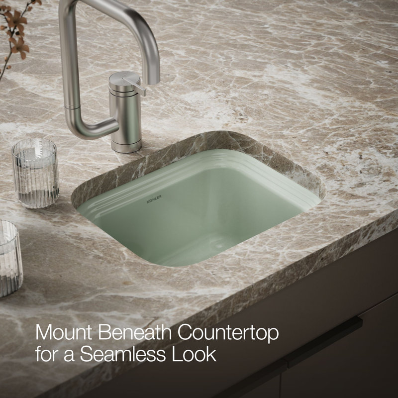 Northland™ 15" L x 12.38" W Undermount Kitchen Sink, Aspen Green