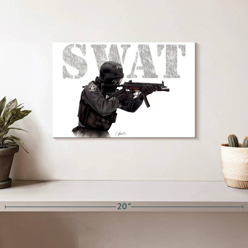 Fighting SWAT, 8" H x 12" W