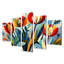 «Green Mid Century Mod Nature Tulip V», ensemble d'art mural abstrait Mid-Century