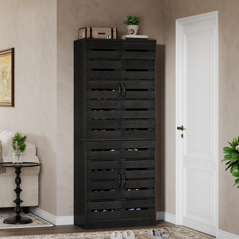 70.8" Tall Shoe Cabinet Black