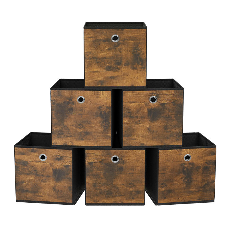 Set Of 6 Storage Boxes With Handles, Foldable Oxford Cloth And Non-Woven Storage Boxes
