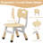 3-Position Height Adjustable Kids Chair, HDPE Plastic Children's Chair with Non-Slip Feet & Carry Handle, Stackable Toddler Chair for Home, Classroom & Kindergarten, 4PCS