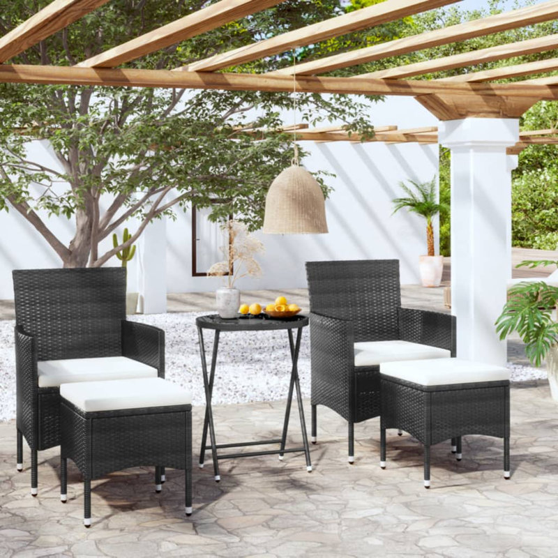  Garden Bistro Set Black, Black
