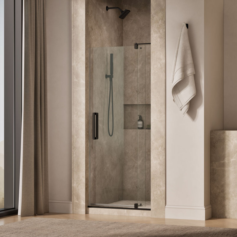 Revel 36'' x 70'' Pivot Shower Door with CleanCoat Technology, Anodized Dark Bronze
