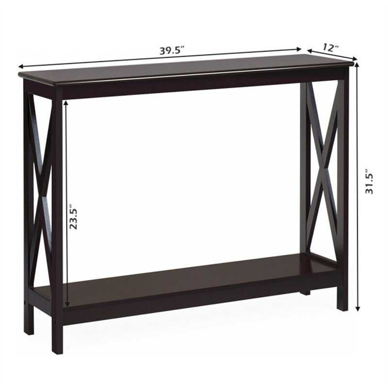 Table d'appoint à 2 niveaux console X-design, Espresso