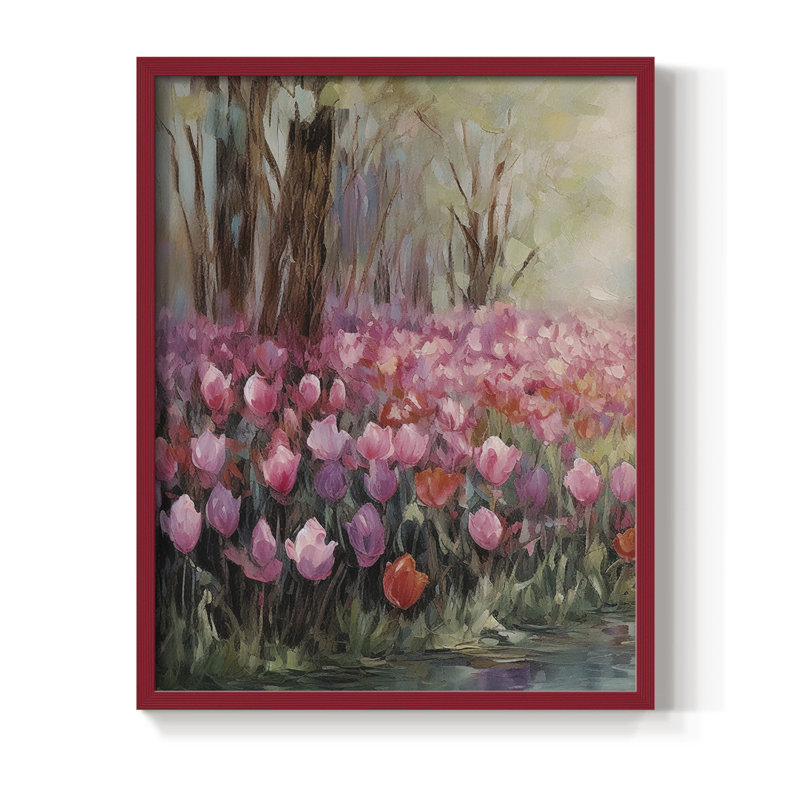 Reproduction encadrée vintage en bois massif Lxxxviii, H 15 po x l 12 po, Rouge