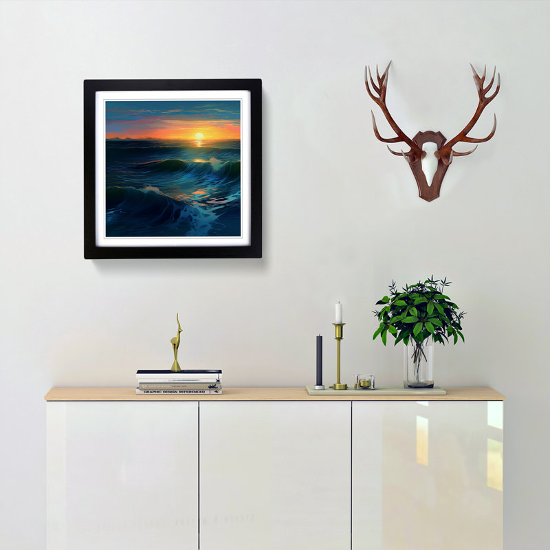 Ocean Digital Art - Framed Print, Black