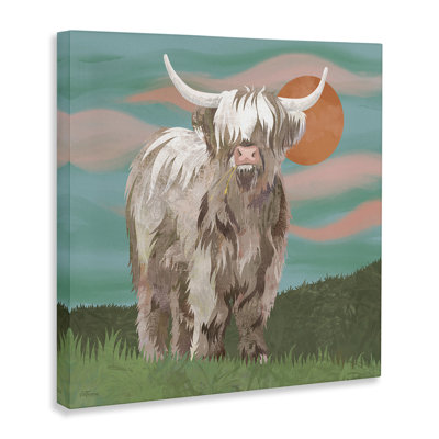 Cattle on Western Ranch Canvas Wall Art, design by Cat Thurman Designs