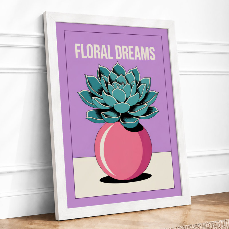 Floral Dreams Modern - Framed Print, A1 - 84.1 x 59.4 cm, White