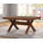 Karven Wood Trestle Extendable Dining Table with Leaf, Dark Hazelnut