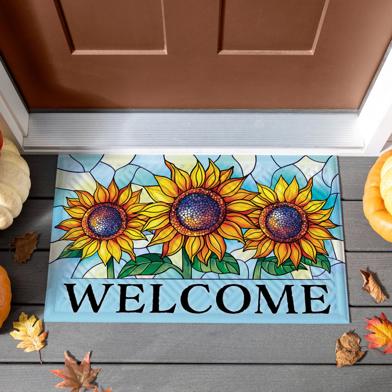 Tapis en verre teinté tournesol embossé