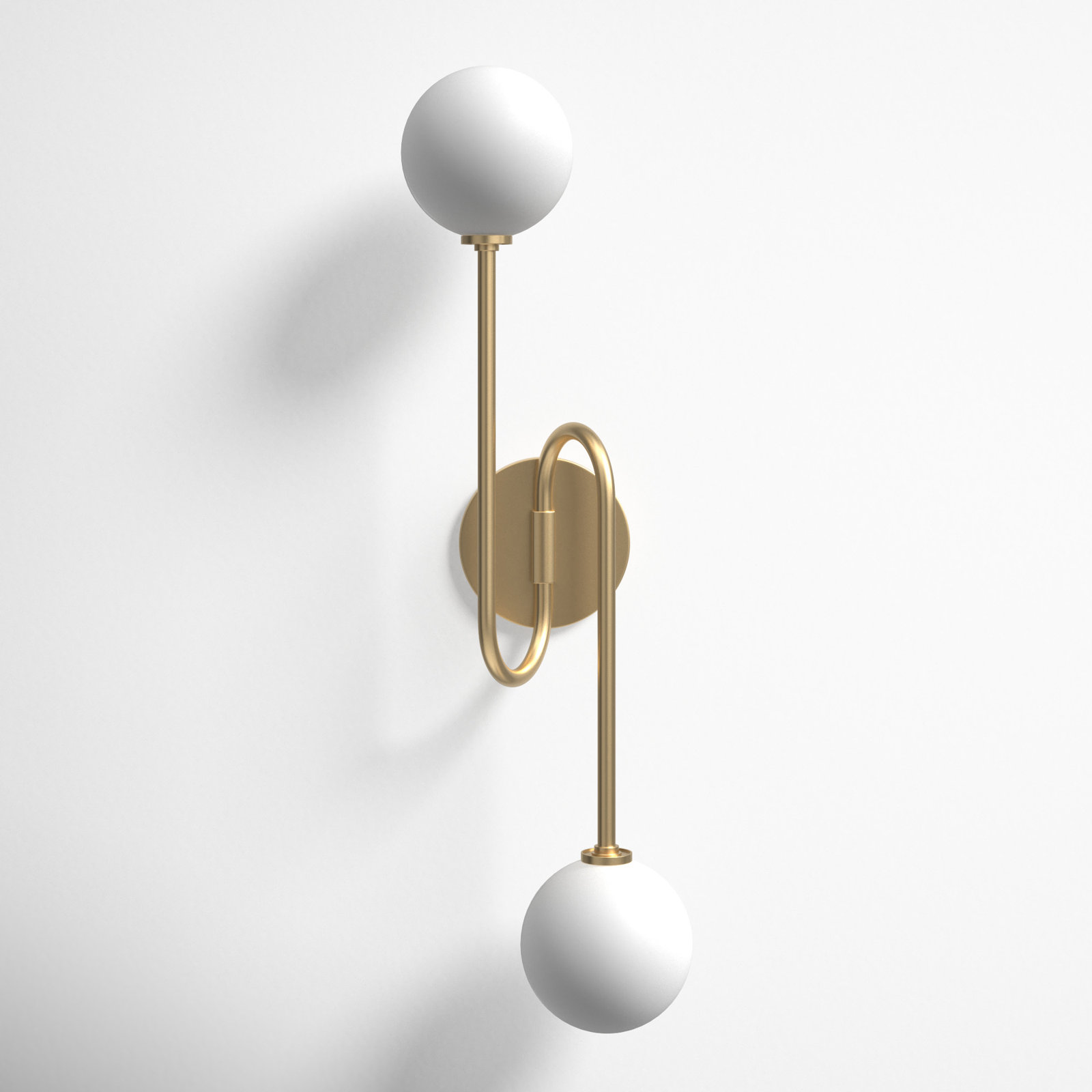 Zelpha 2 Light Dimmable Armed Sconce, Aged Brass