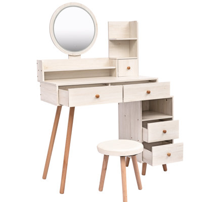 Meuble-lavabo moderne avec miroir et tabouret Modern