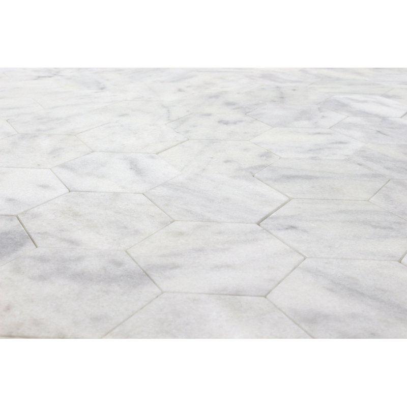 4" HONEYCOMB HONED MOSAICS, Bianco Venantino
