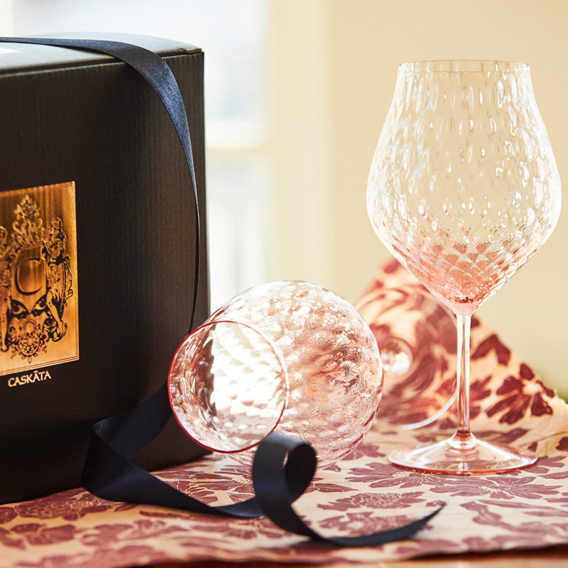 Phoebe Crystal Red Wine Glass, Rose
