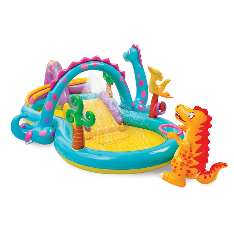 Intex Plastic Inflatable Pool, DinoLand + Dino Kiddie Pool