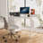 47"Office Desk With Power Outlet,3 Drawers,Side Pocket, Study Desk Easy To Assemble,Frame Stability Reversible For Home Desk, Company Computer Desk, Game Table,Vanity Table,-2131550389