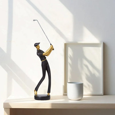 Statue de golf, golfeur en polyrésine, art décoratif