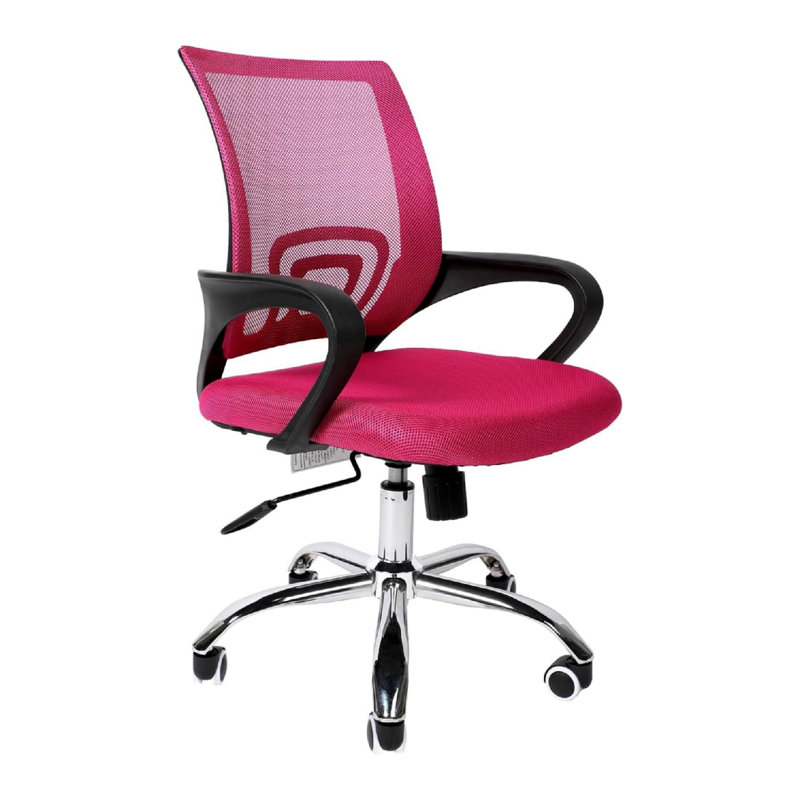 Chaise de bureau ergonomique en filet à roulettes Inbox, Mauve