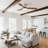 52 In. Flush Mount Nickle Wood Ceiling Fan With Light