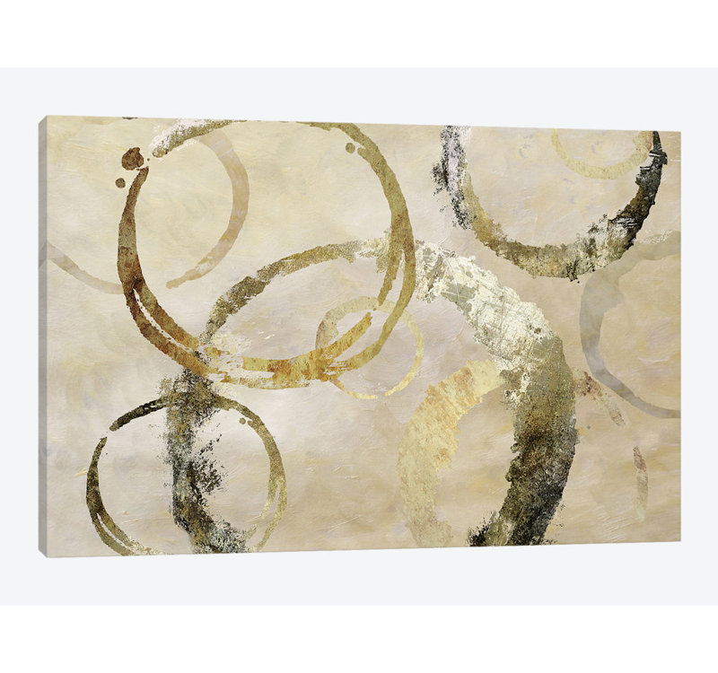 « golden rings », impression sur toile, H 16 po x l 24 po x P 1 po, Papier d'art encadré noir, Blanc