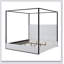 Modern Luxury Metal Canopy Bed With Tall Corduroy Upholstered Headboard And Gold Four Poster, No Box Spring Needed-1017640147-1017640149