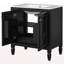 Meuble-lavabo 30 po avec lavabo, deux portes avec tablette, charnières de porte à fermeture en douceur, style rétro, noir-1086528258