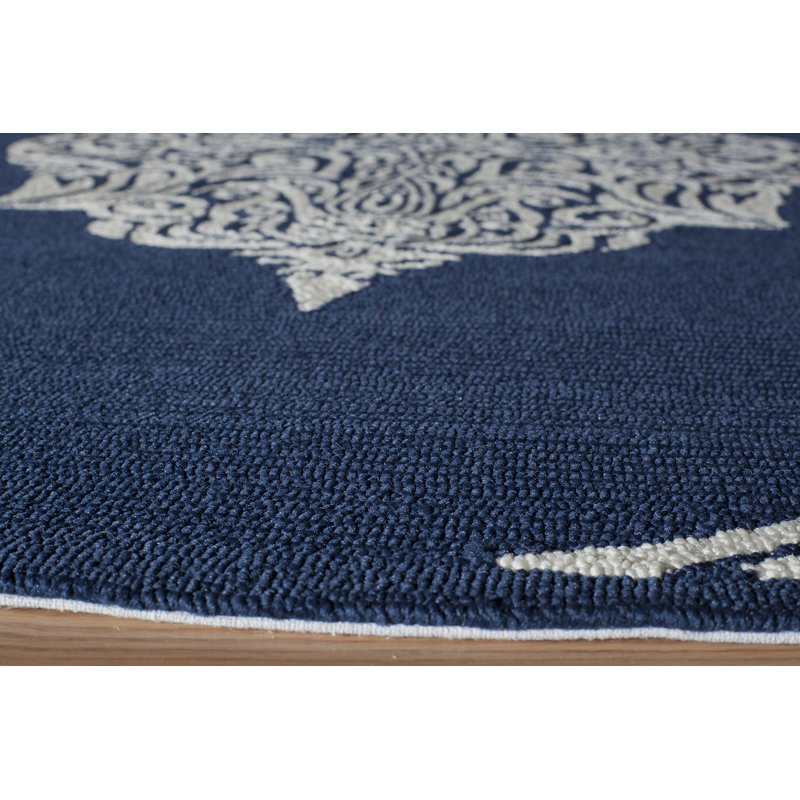 Gracie Hand Hooked Oriental Indoor / Outdoor Rug, Rectangle 3'9" x 5'9"