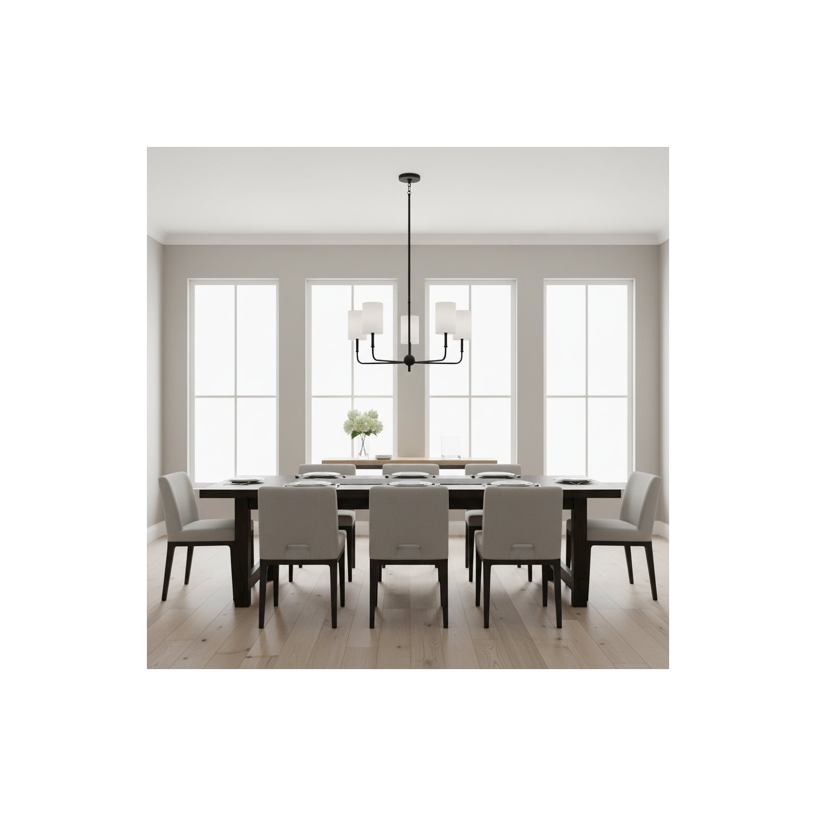 Rowley 5 Light Dimmable Chandelier, Midnight Black