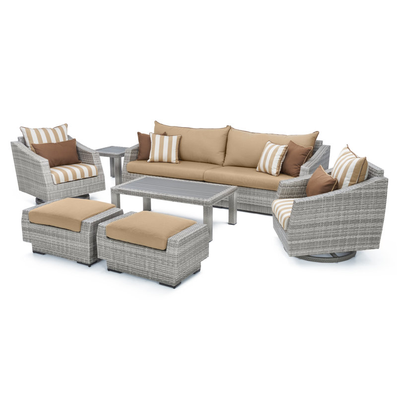 Cannes™ Deluxe 7 Piece Deep Seating Group, Maxim Beige