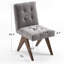 Chaise de salle à manger capitonnée en lin rembourrée sans accoudoirs avec pieds en bois massif-1595094907