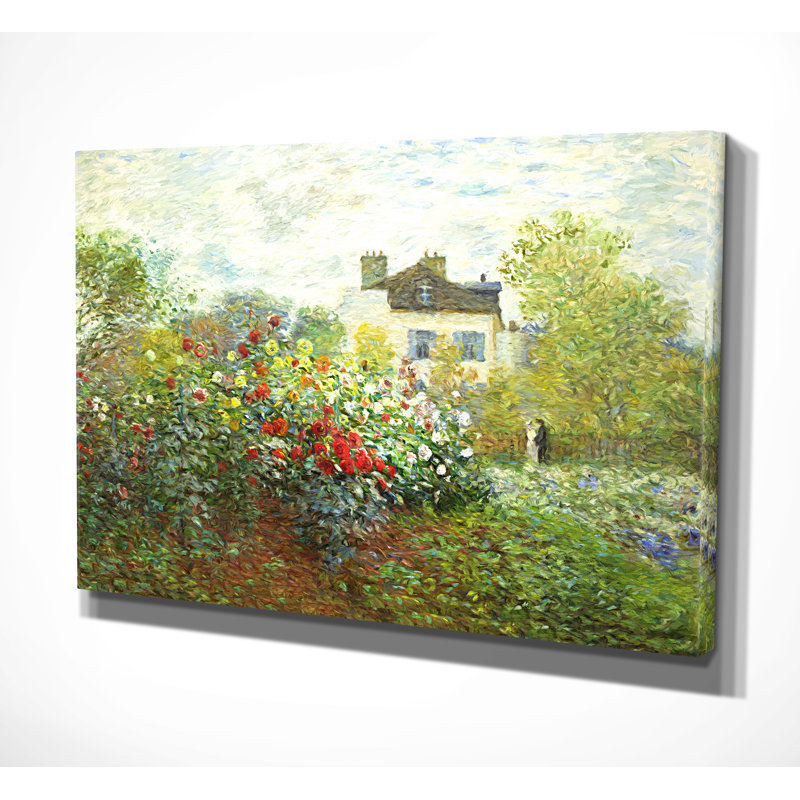 Le jardin de l'artiste - reproduction, H 18 po x l 27 po x P 1,5 po, Pas de tapis, Toile tendue