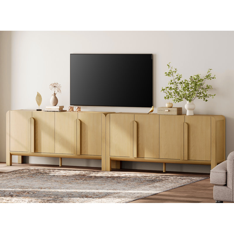 Adora Modern TV Stand For Tvs Up To 120 Inch, 2 In 1 Wood Entertainment Center TV Console With Doors And Adjustable Shelves For Living Room,Bedroom