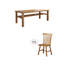 Ensemble de table de salle à manger rectangulaire simple en bois massif-110582320