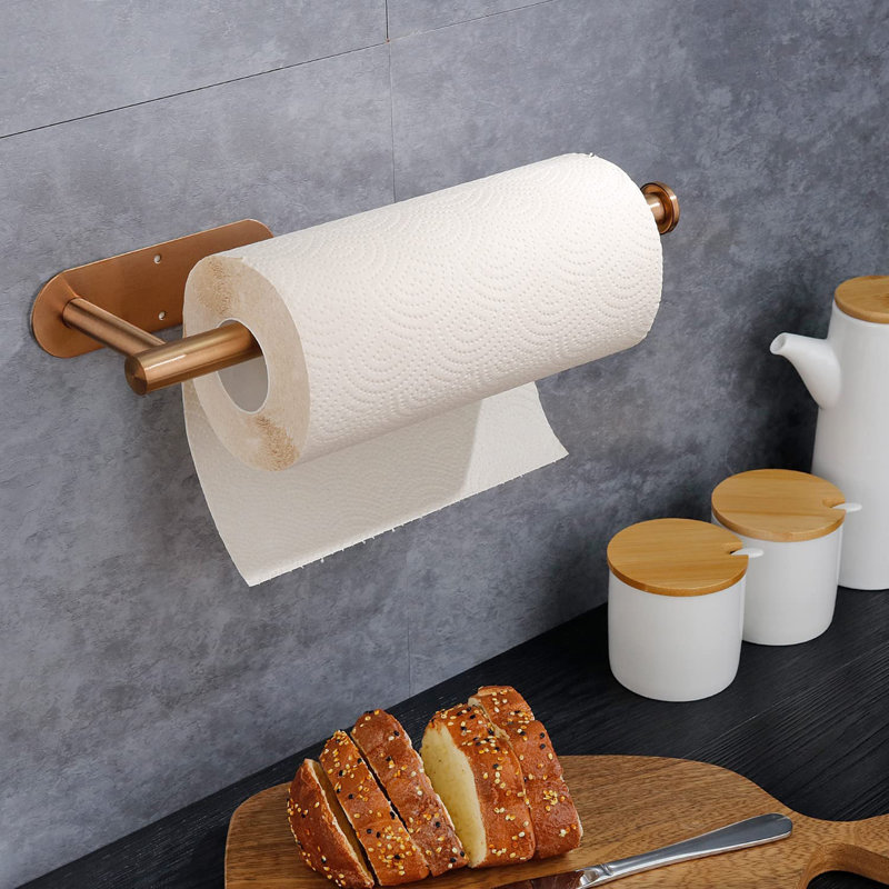 Porte-papier essuie-tout auto-adhésif mural / sous armoire SUS304