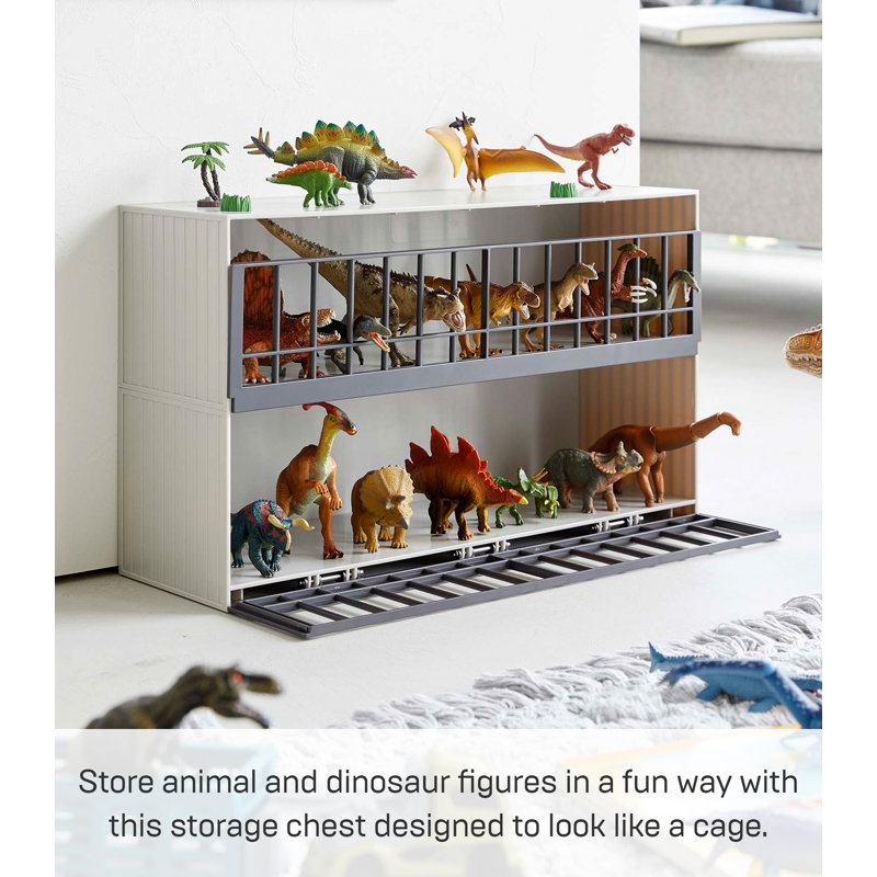 Sleek Gray ABS Plastic Stackable Toy Display Case for Kids