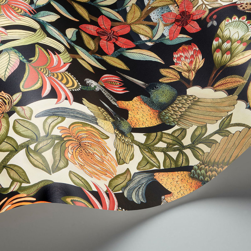 Ardmore-Jabula Protea Garden 33' L x 20.5" W Wallpaper Roll, Olive Green/Black
