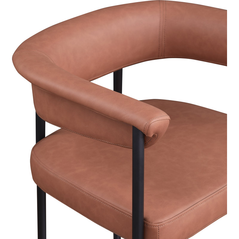Malin Vegan Leather Counter Stool, Cognac Vegan Leather