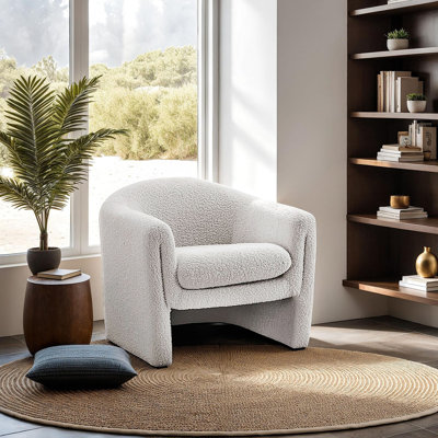Chaise d'appoint contemporaine l 33,4 po, blanc