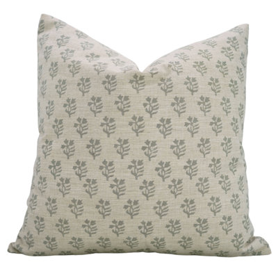Fabdivine Pillow Cover Handmade Block Print Cushion-Sun Flower