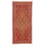 Tapis orange brûlé / mauve noué à la main de conception unique 2 pi 10 po x 5 pi 11 po Joell