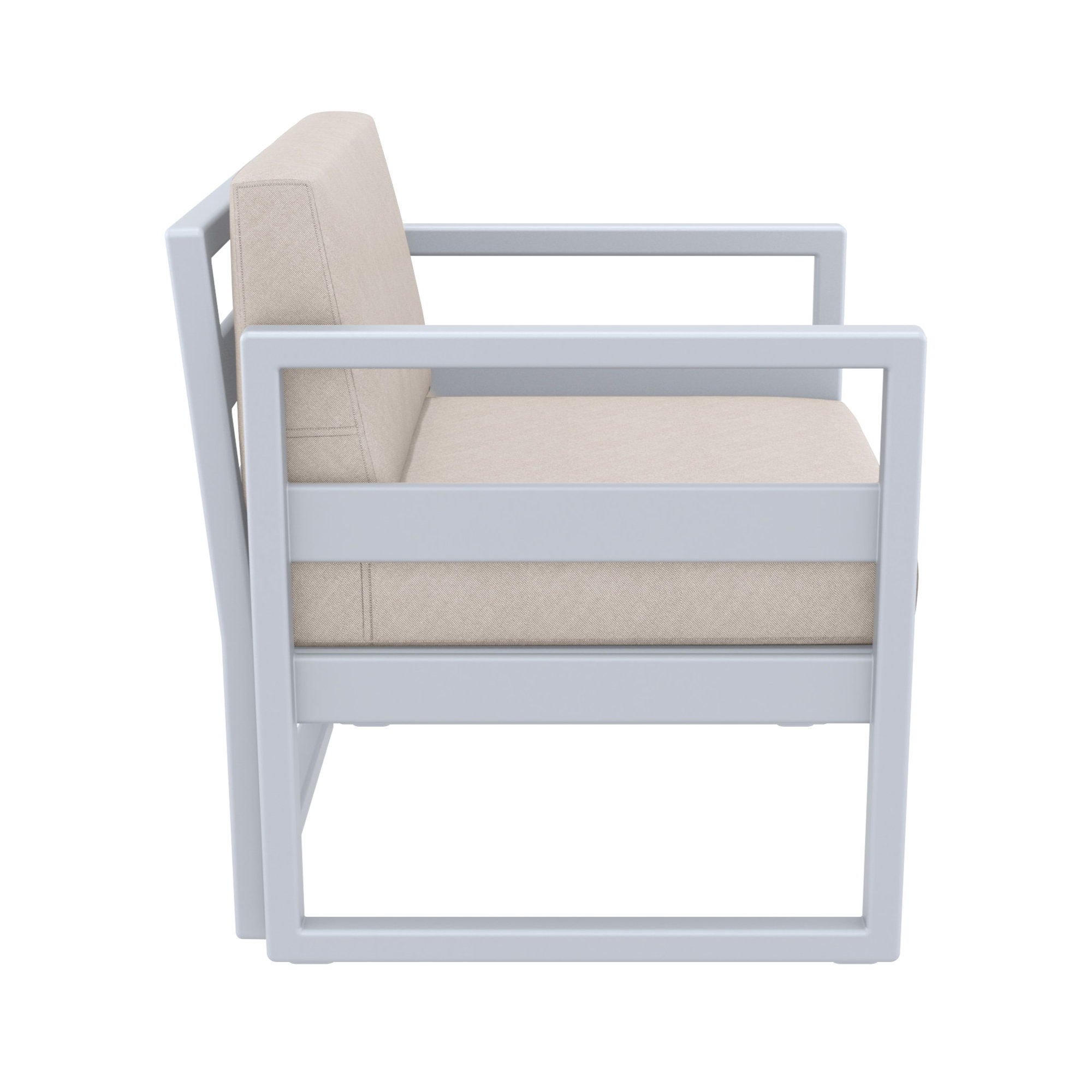 Lane Outdoor Lounge Chair, Silver/Gray, Canvas Flax Sunbrella® Canvas
