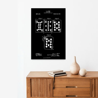 Vintage Playing Cards Patent by Andreas Magnusson - Wrapped Canvas Print