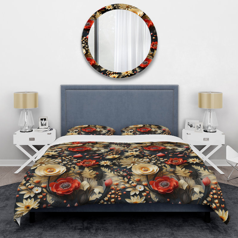 Ensemble de housse de couette Cottage Floral Autumn Collage I, Housse de couette simple + 1 taie décorative stan
