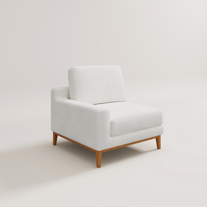 Fauteuil d'appoint modulaire rembourré Bourbeau, Blanc