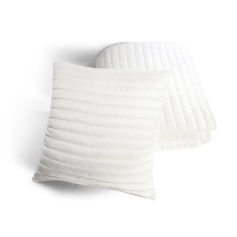 Channel Quilt, King Quilt + 3 Euro Shams, White