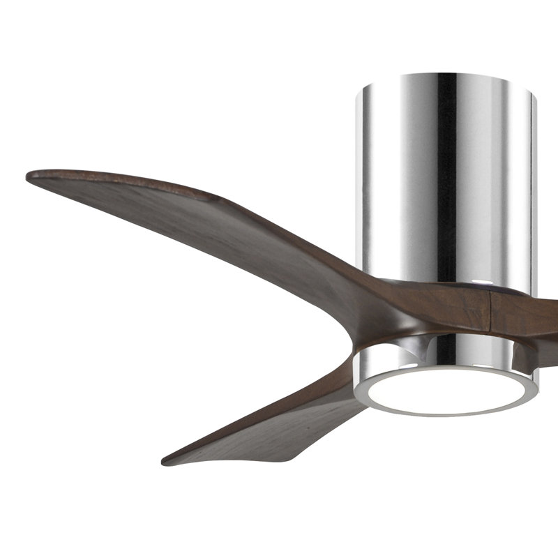 Irene LED Ceiling Fan, Polished Chrome, Walnut, 42"