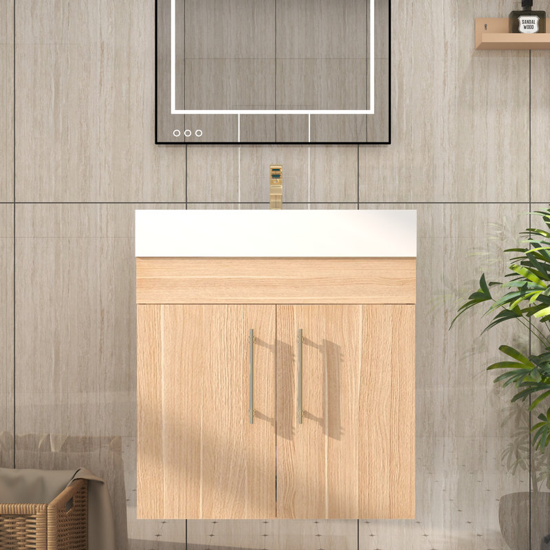 Ensemble de meuble-lavabo simple 23,6 po, Chêne champagne