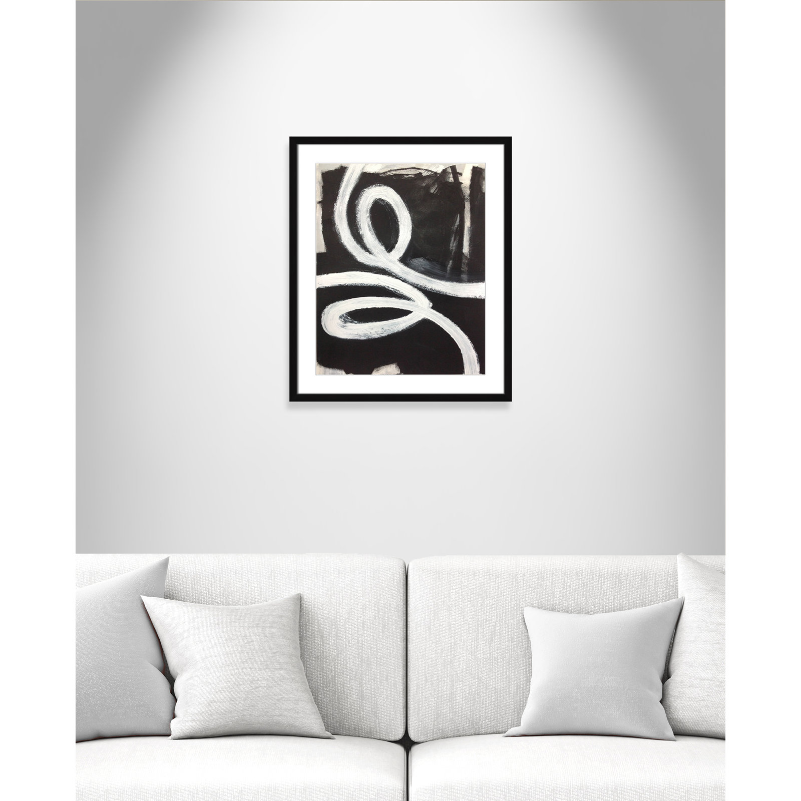 Bronte "Swirly Swirls I" Print, 25.5" H x 21.5" W x 2" D, Black Box Framed, Yes
